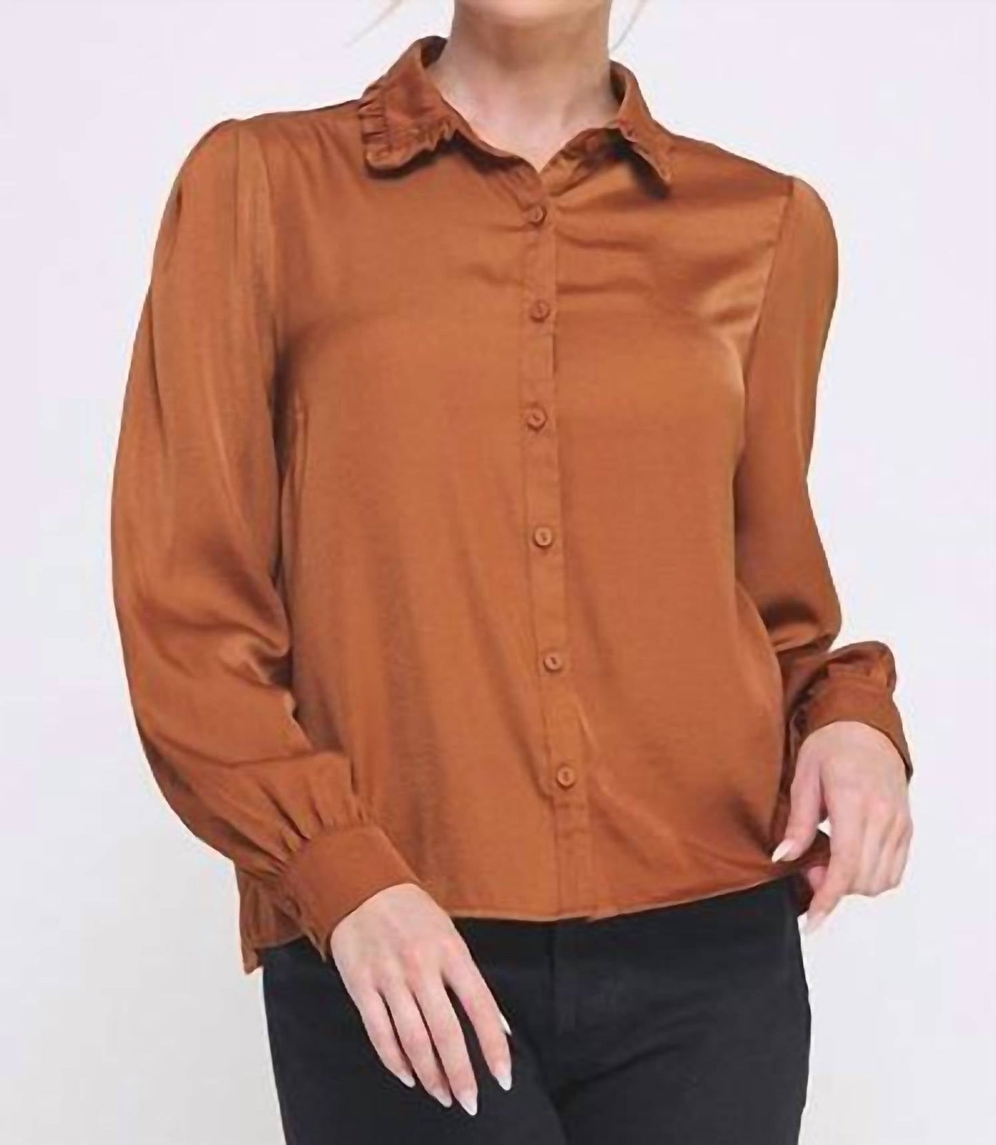 Allie Rose - Coco Scallop Collar Button Down Top
