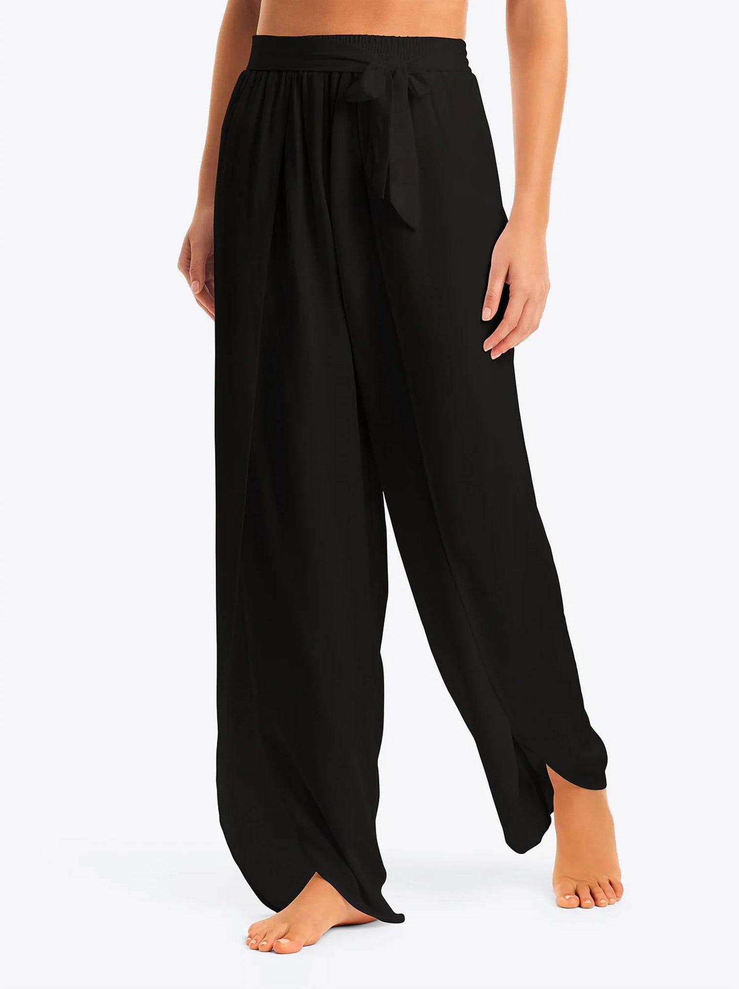 Jessica Simpson - Basic Solid Tie Waist Beach Pant Swim Cover