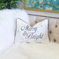 Merry & Bright Christmas Throw Pillow – 14x20 Velvet Lumbar Cushion