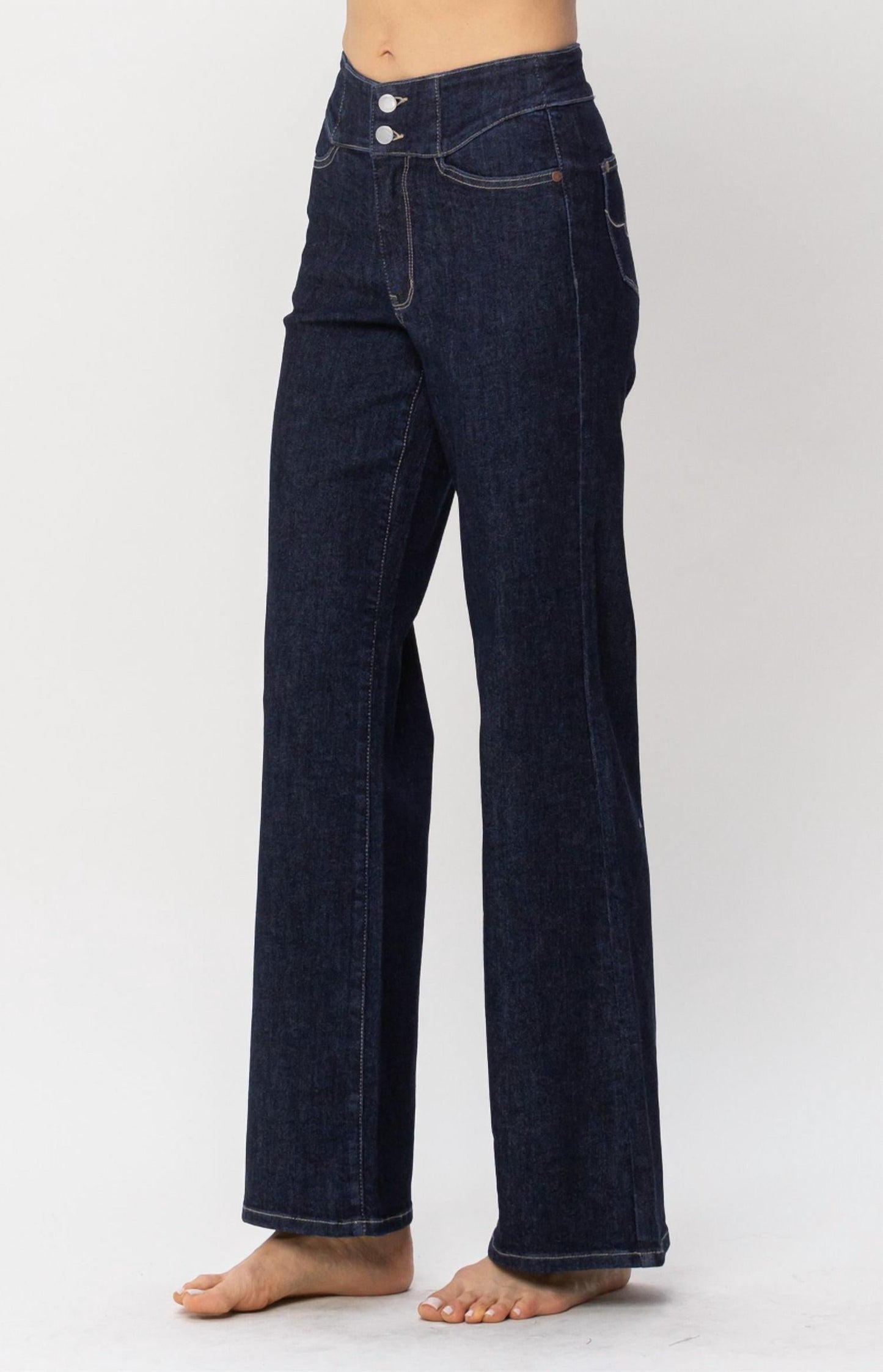Judy Blue - High Waist Rinse Wash Geometric Waistband Jeans