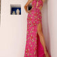 Aleta - Floral Sequin Embellished Halter Neck Prom Dress