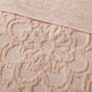 Tufted Cotton Chenille Medallion Fringe Coverlet Mini Set Blush Full/Queen