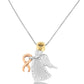 10K Tri-Color Gold Diamond-Accented Angel Awareness Ribbon Pendant Necklace (H-I Color, I1-I2 Clarity)