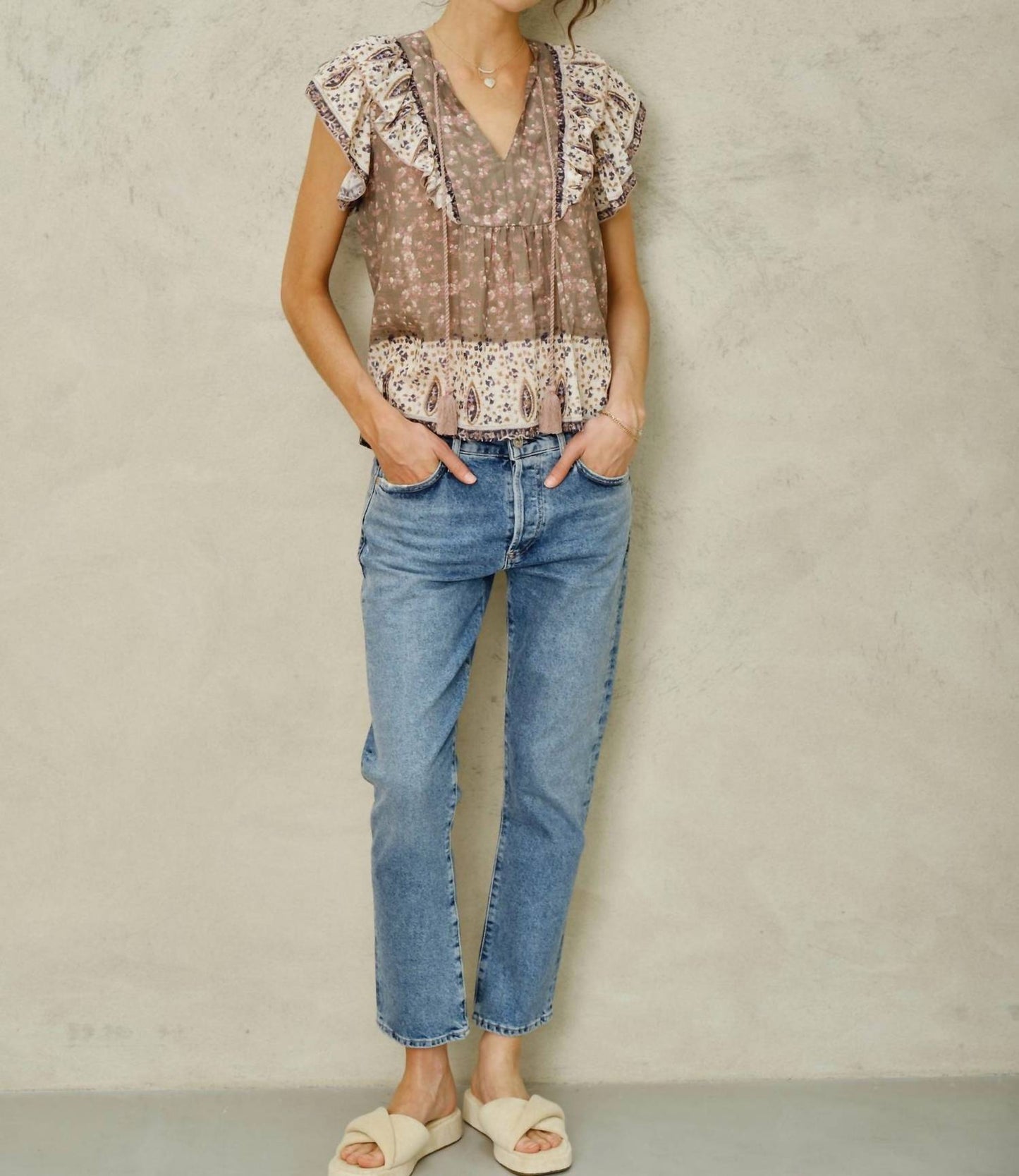 M.A.B.E. - Bani Print Frill Top