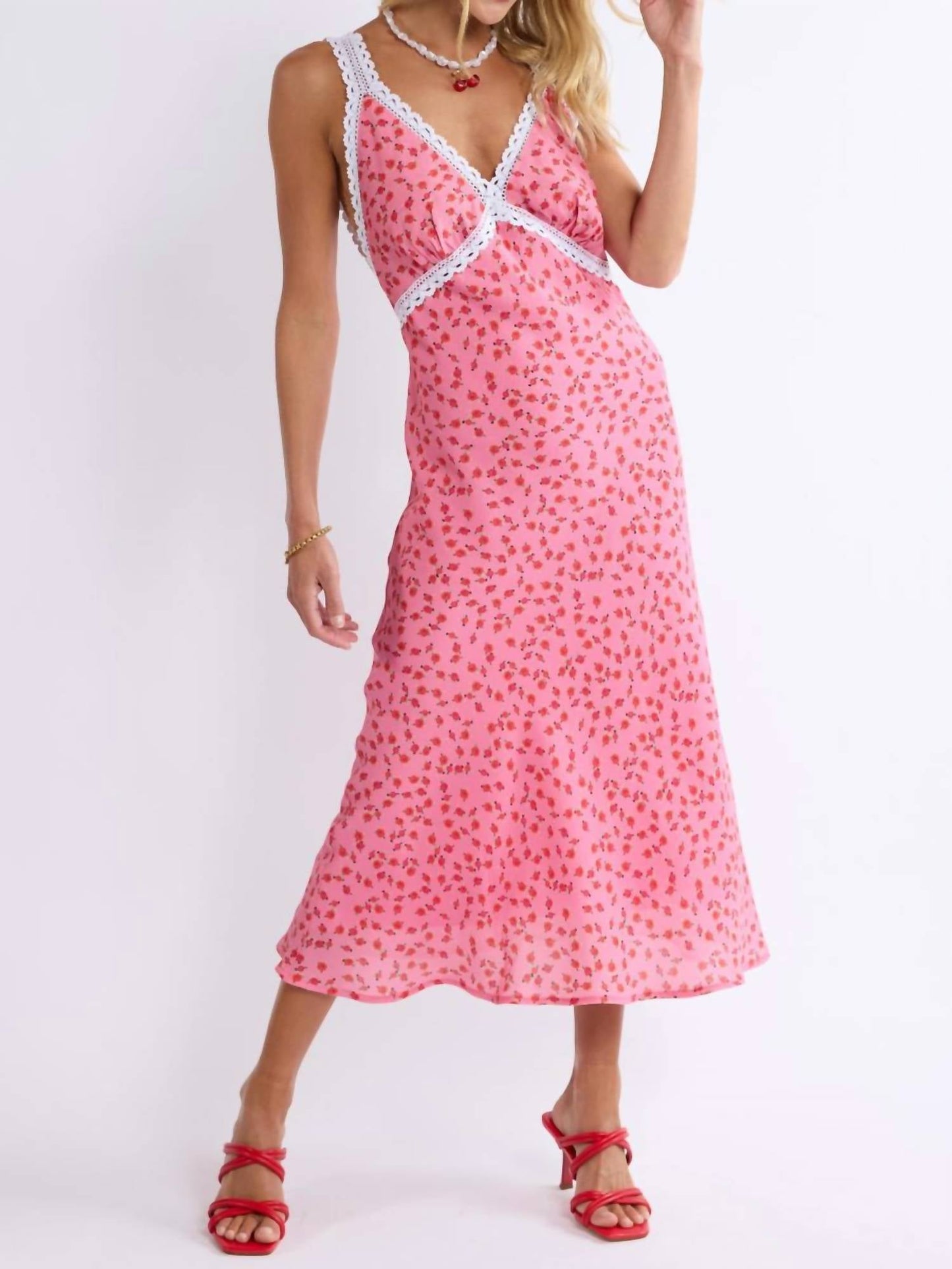 Sage The Label - Botanica Lace Detail Midi Dress