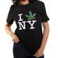 आज के दिन - कढ़ाई वाली 'NY Loves Weed' शॉर्ट स्लीव स्वेटशर्ट