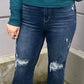 Judy Blue - High Waist Knee Destroy Crop Wide Leg Jeans