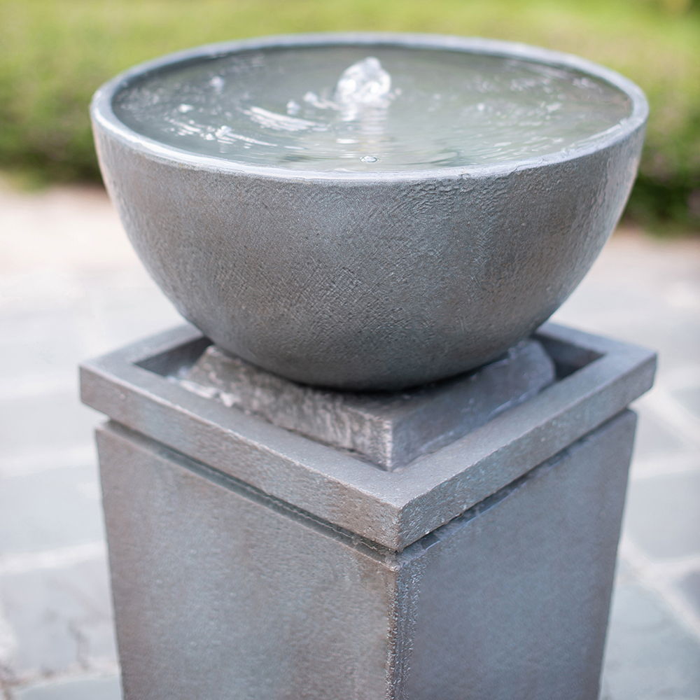 Zen Bowl Water Fountain Outdoor Bird Feeder and Garden Feature