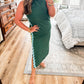 2.7 August Apparel - Emerald Ric Rac Midi Dress