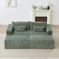 87' Oversized Sectional Lounge Chaise with Plush Corduroy Fabric