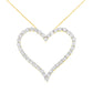 10k Yellow Gold Plated .925 Sterling Silver 3.0 cttw Round-Cut Diamond Open Heart Pendant Necklace (J-K Color, I1-I2 Clarity) - 18"