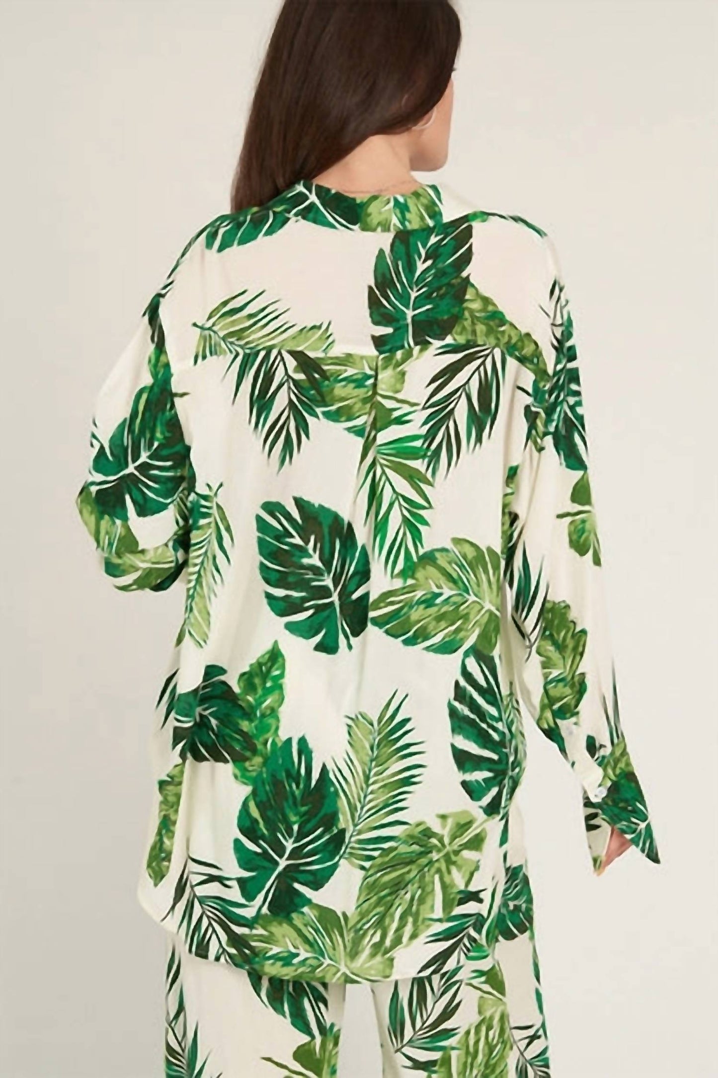 En Creme - Leaf Print Top
