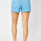 Judy Blue - Mid-rise Garment Dyed Frayed Hem Shorts