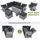 Outdoor Furniture Set Patio Rattan with Recliners and Tables