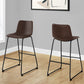 Bar Height Office Chair with Curved Backrest and Leather-Look Upholstery