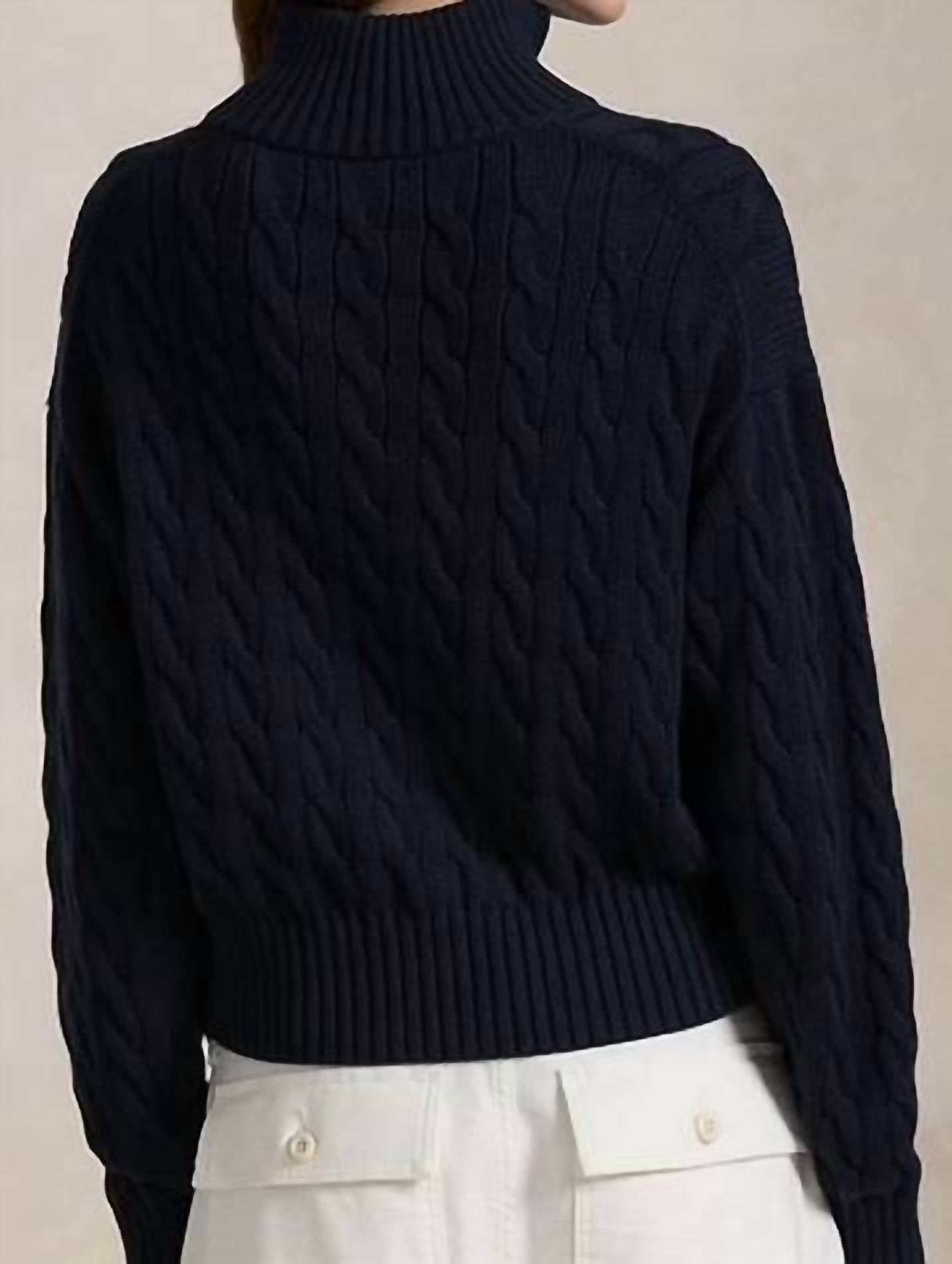 Polo Ralph Lauren - Cable Knit Cotton Quarter Zip Sweater