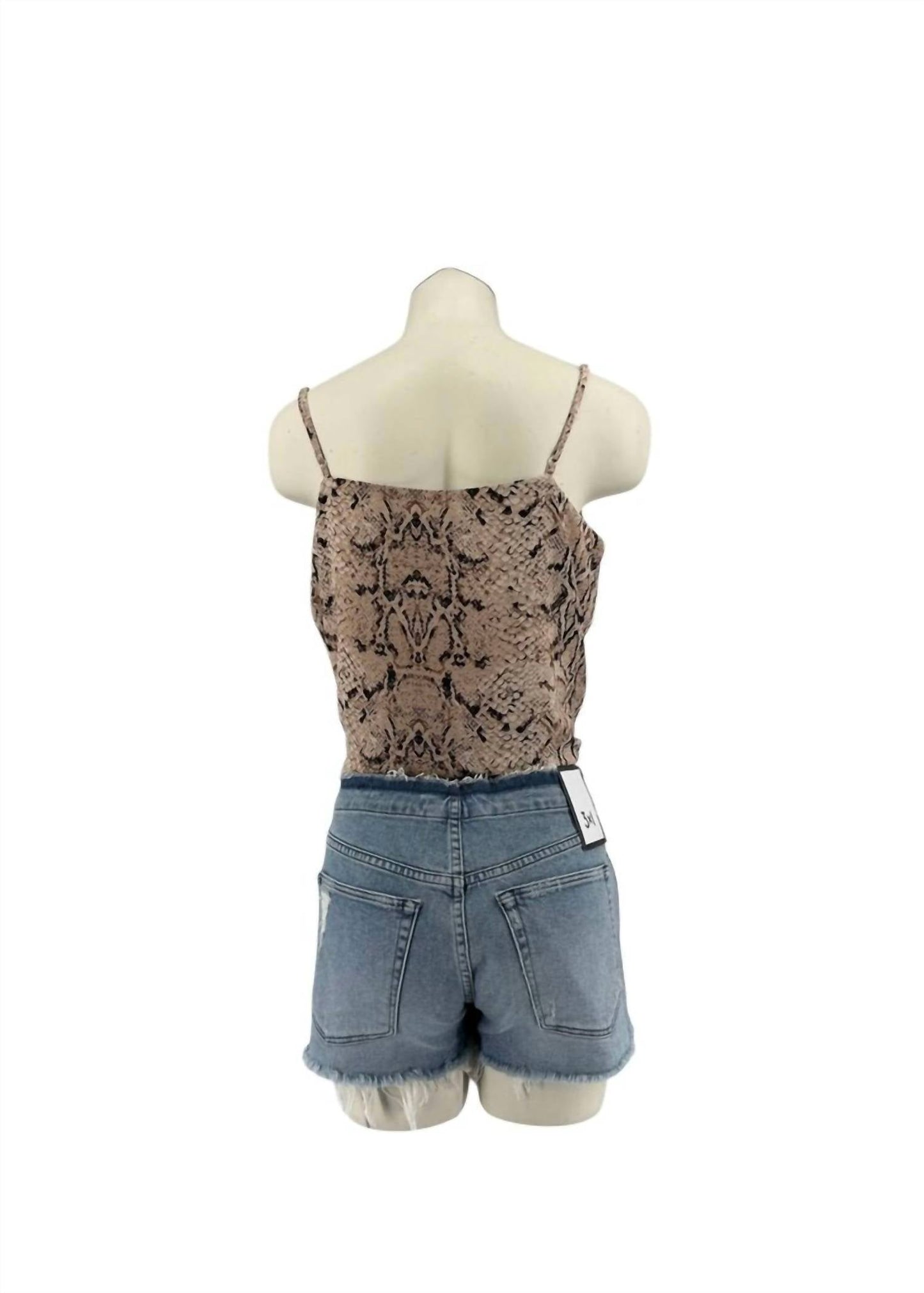 3X1 - Stripped Shelter Distressed Denim Shorts
