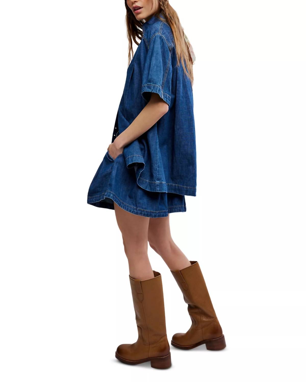 Free People - Griselda Denim Shirt & Shorts Set