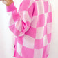 प्रीटी बैश - चेकर कॉलर ड्रॉप शोल्डर स्वेटर