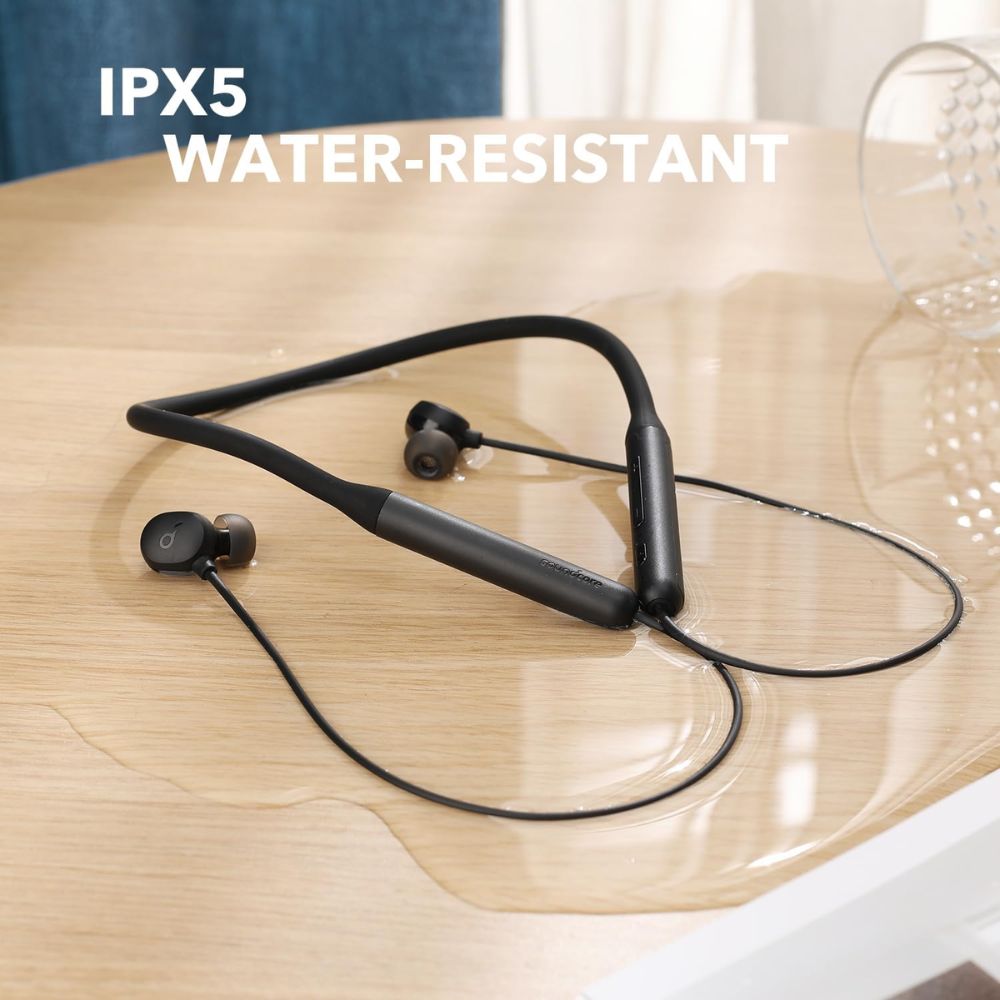 soundcore by Anker- Life U2i Wireless Neckband Headphones  22-Hour Playtime  10mm Drivers  IPX5  Black