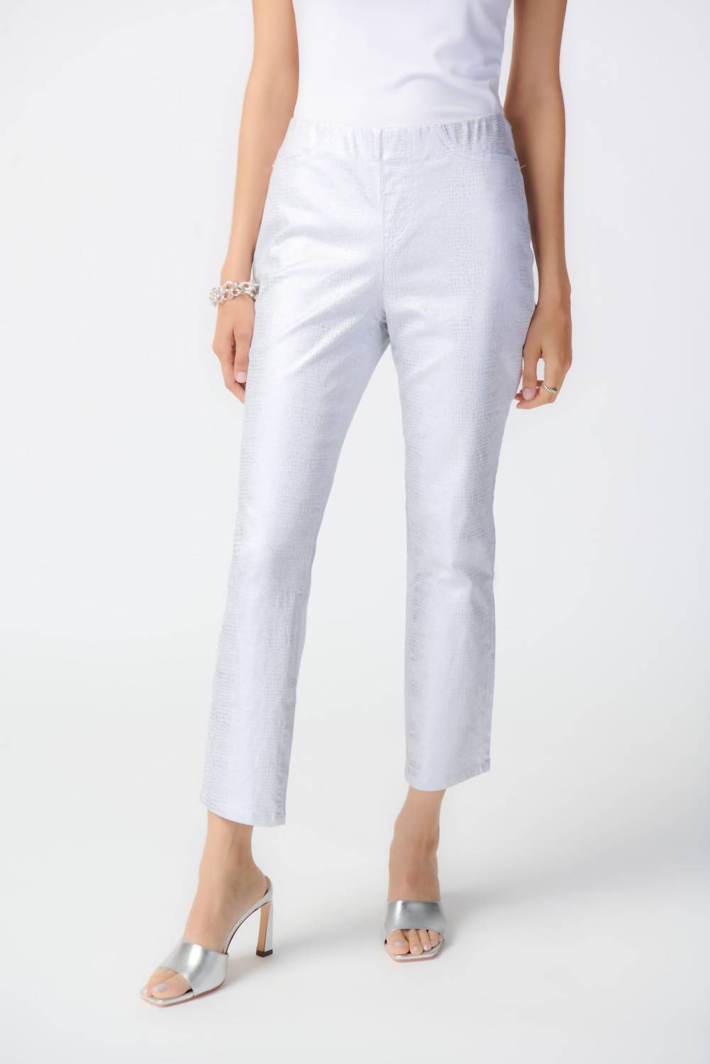 Joseph Ribkoff - Metallic Slim Crop Pants