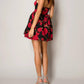 B.Right - Rose Jacquard Mini Dress With Back Ribbon