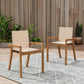 Belfast Dining Chair with Acacia Wood Frame and Mesh Seating (Set of 2)