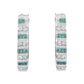 10k White Gold Round and Blue Baguette 1/2 cttw Diamond Hoop Earrings (I-J Color, I2-I3 Clarity)