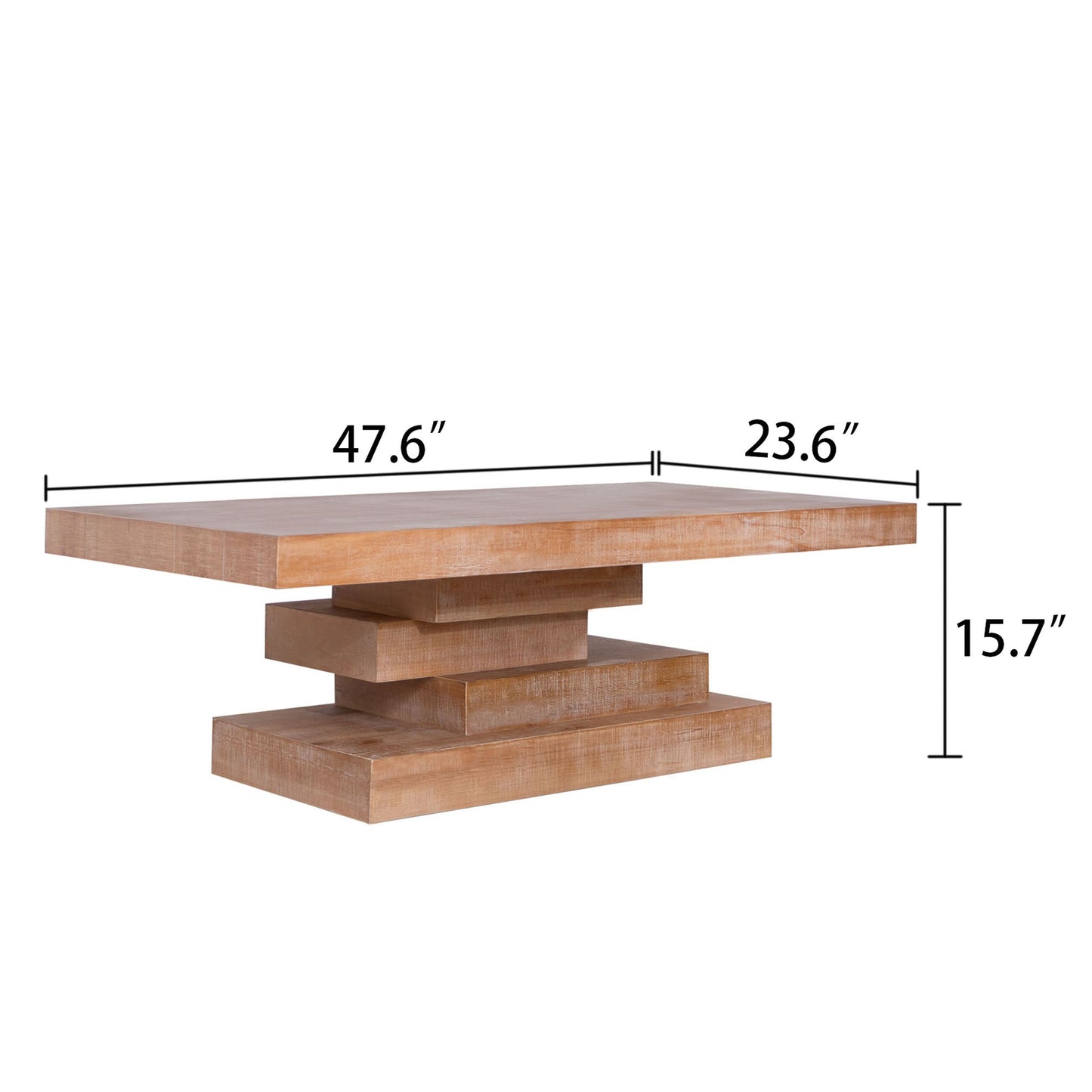 Modern Rustic Coffee Table – Rectangular Wood Center Table