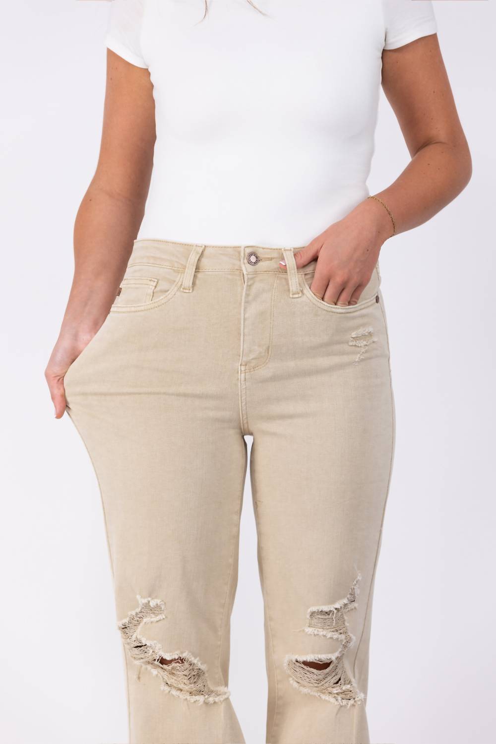 Judy Blue - High-Rise Garment Dyed Destroy 90's Straight Leg Denim