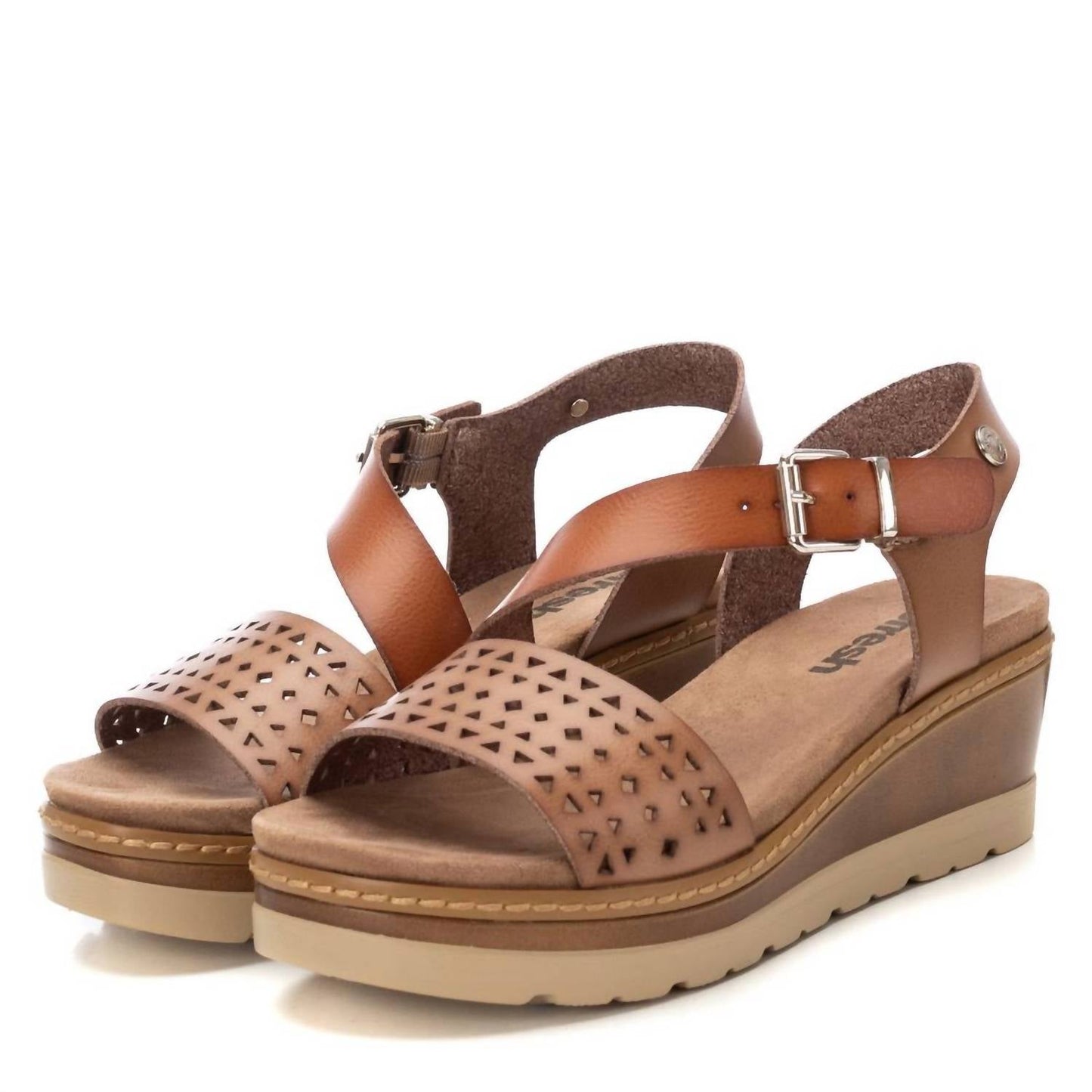 Xti - Women's Crossed Strap Wedge Sandals