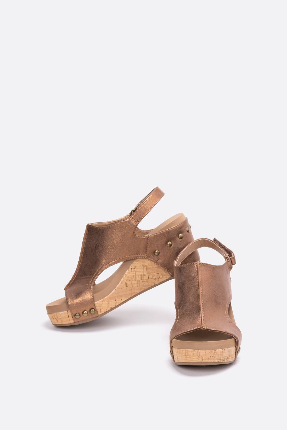 Corkys Footwear - द कार्ली फॉक्स लेदर वेज सैंडल