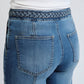 1822 Denim - High Rise Wide Leg Braided Waistband Denim Jeans