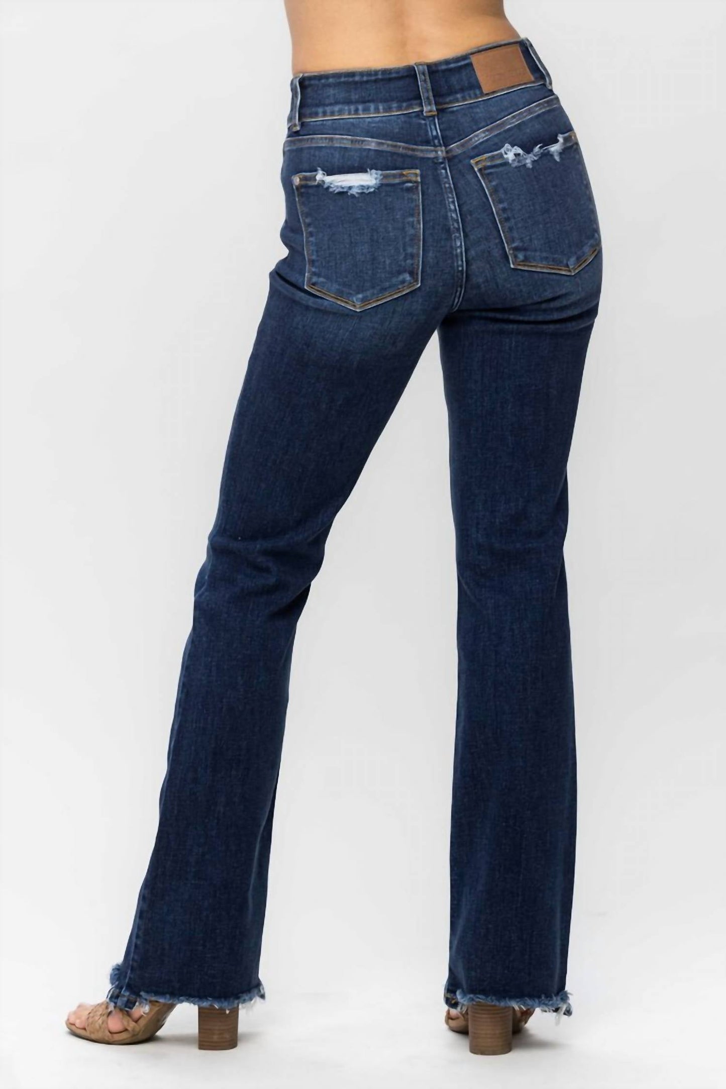 Judy Blue - High Waist Rayed Hem Bootcut Jeans