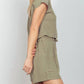 Trendsi - Very J Woven Cropped Top & Waist Tie Shorts Set