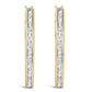 10K Yellow Gold 1.00 Cttw Round and Baguette-Cut Diamond U-Hoop Earrings (H-I Color, SI2-I1 Clarity)