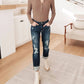 Judy Blue - Mid Rise Bleach Splash Distressed Boyfriend Jeans