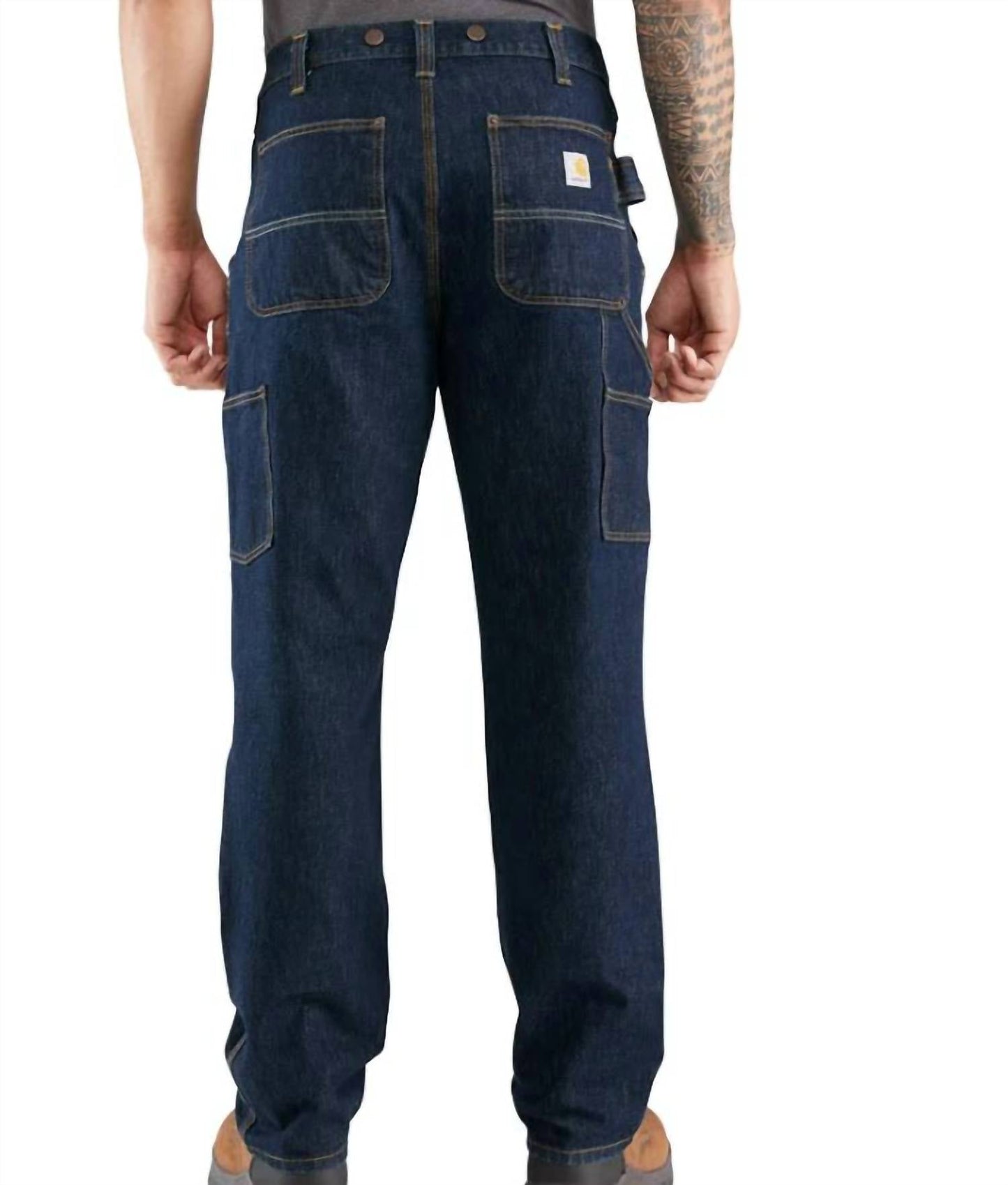 Carhartt - पुरुषों की रग्ड फ़्लेक्स डबल फ्रंट लॉगर जीन