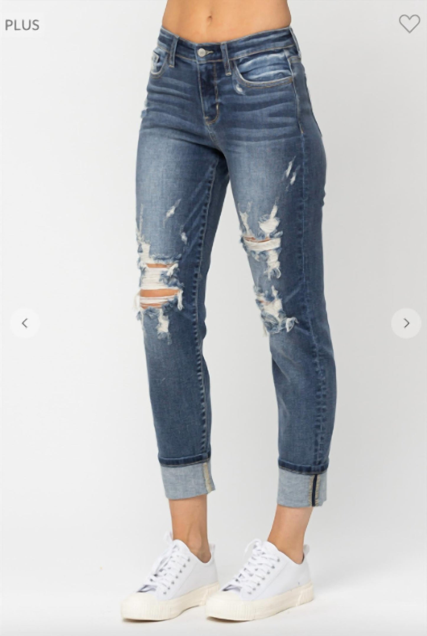 Judy Blue - Mid Rise Boyfriend Jeans - Plus