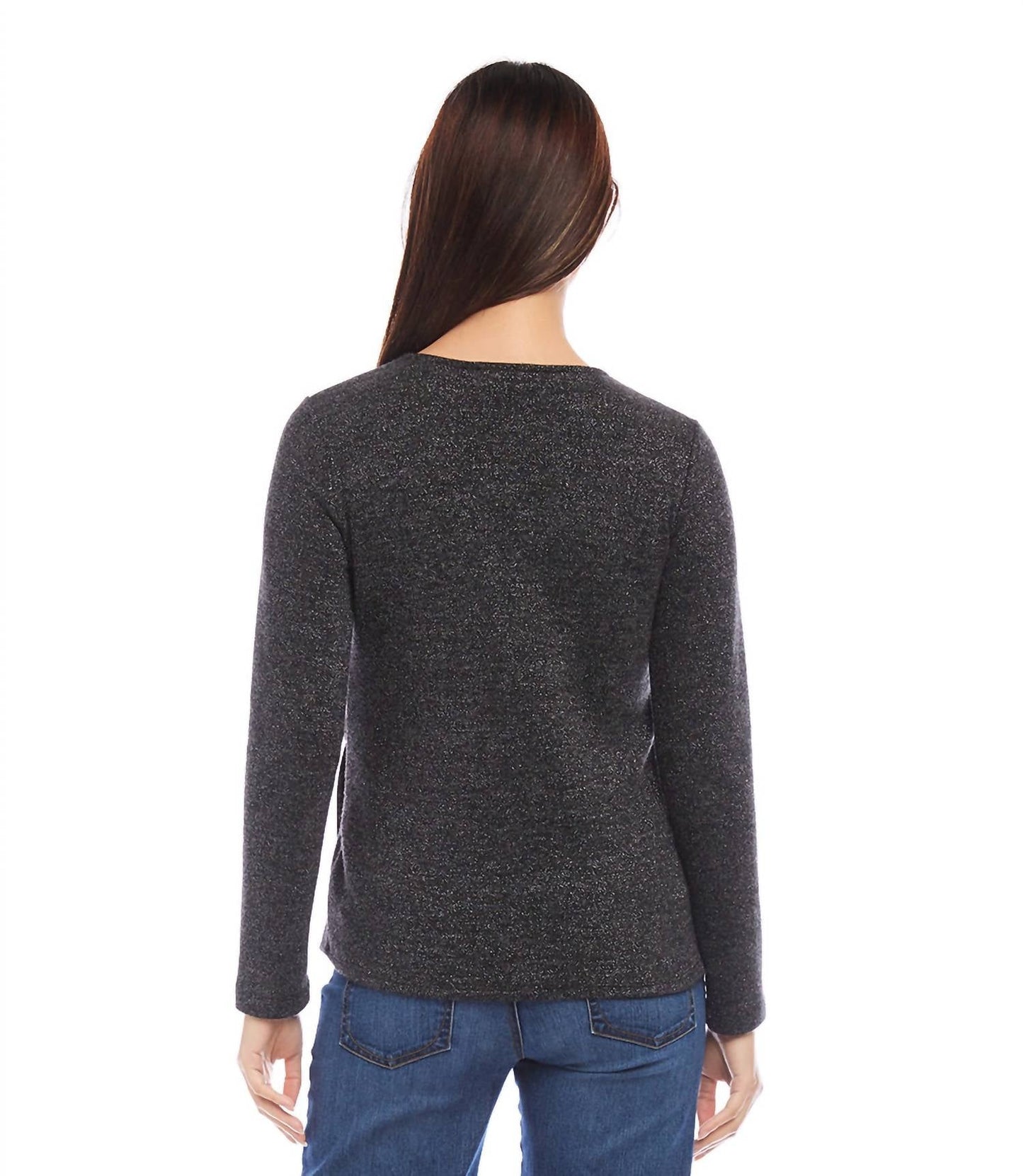 Karen Kane - Petite Size Side Tie Metallic Top
