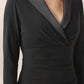 Adrianna Papell - Jersey And Satin Short Sheath Tuxedo Dress