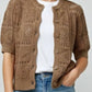 Autumn Cashmere - Short Sleeve Tile Stitch Cardigan