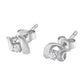 10K White Gold 1/10 Cttw Round Brilliant-Cut Diamond Espira Swirls Solitaire Push Back Stud Earrings (I-J Color, I1-I2 Clarity)