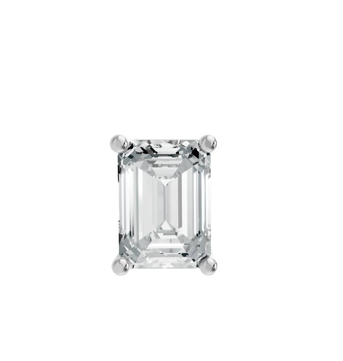 Aamiaa - Women's Emerald Shape 4 Prong Push Back Studs