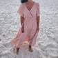 Bluivy - Flowy Wrap Tiered Maxi Dress