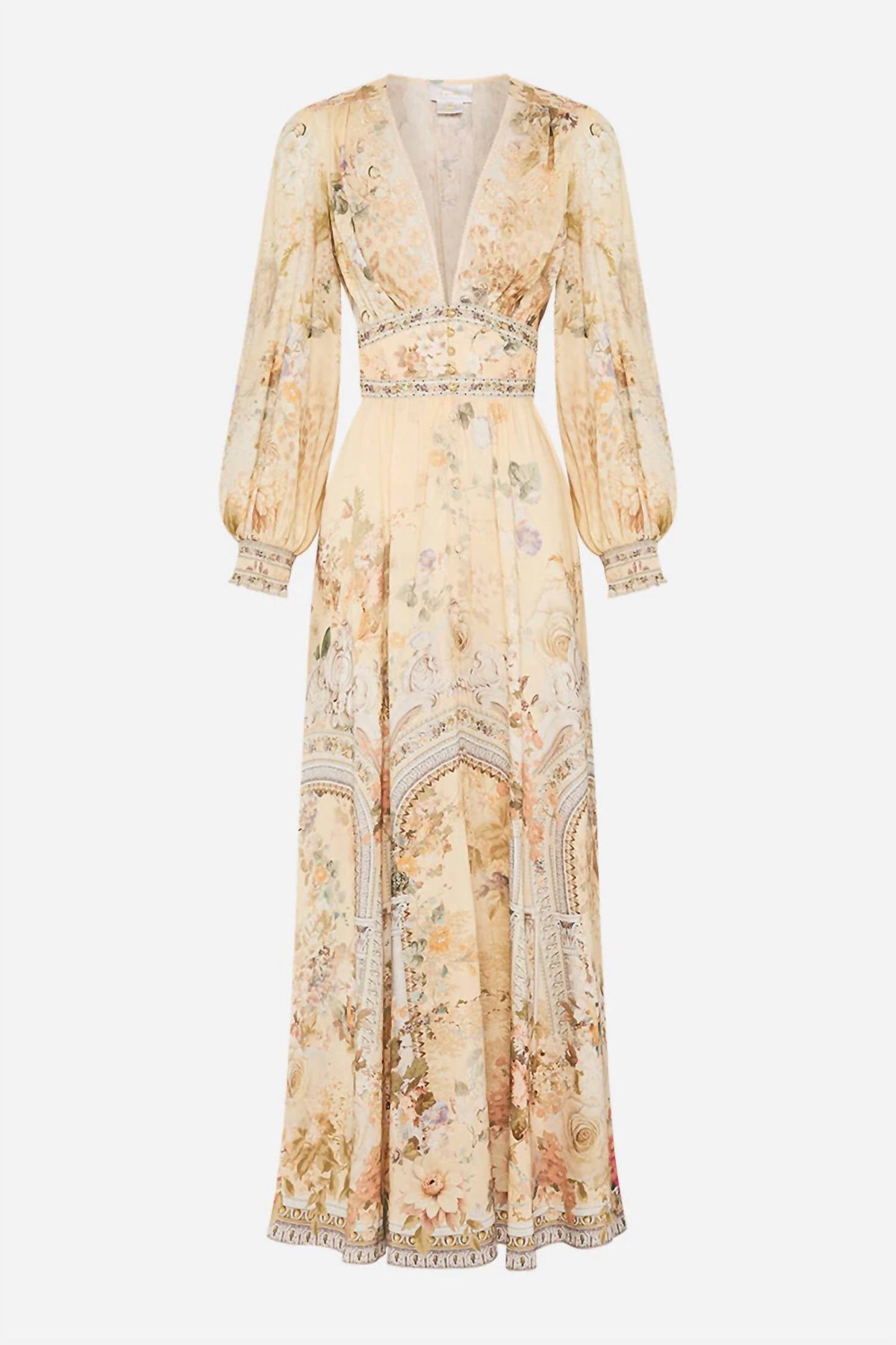 Camilla - Button Maxi Dress With Shaped Waistband