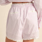 &Merci - Stripe Button-down Shirt And Short Set