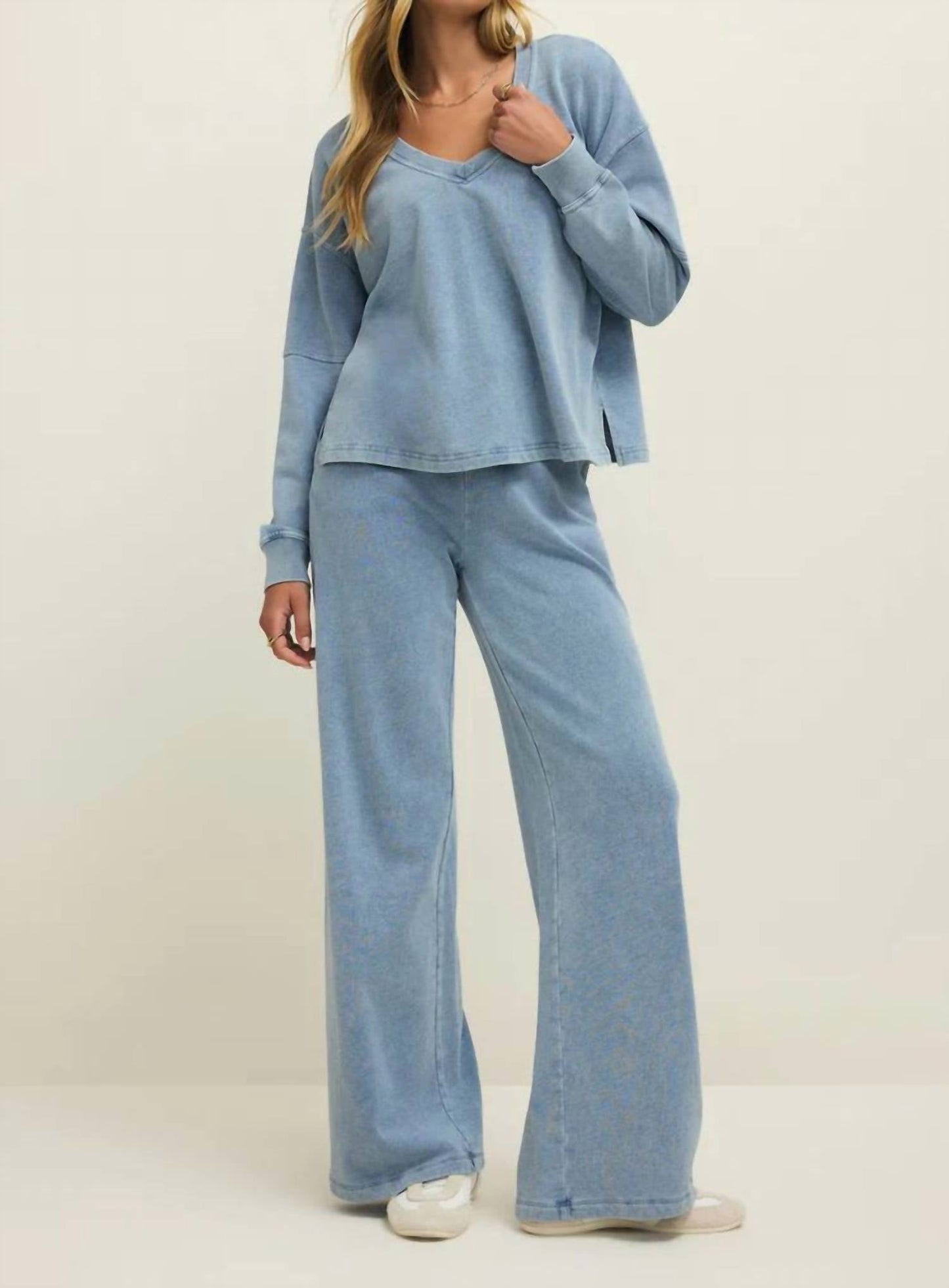 Z Supply - Delphine Knit Denim Sweatshirt