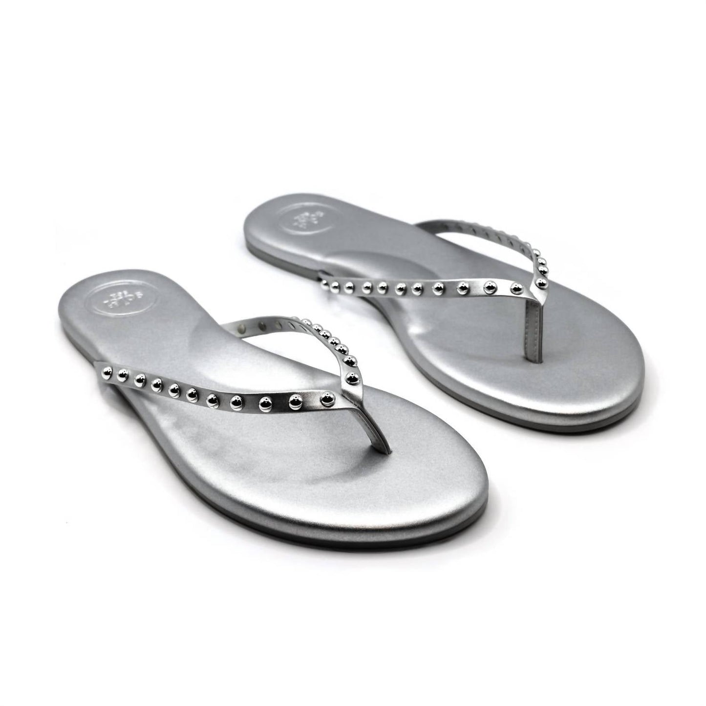 Solei Sea - Women's Indie Soho Silver With Studs Flip Flop