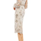 Mac Duggal - Embellished High Neck Illusion Long Sleeve Midi Dress